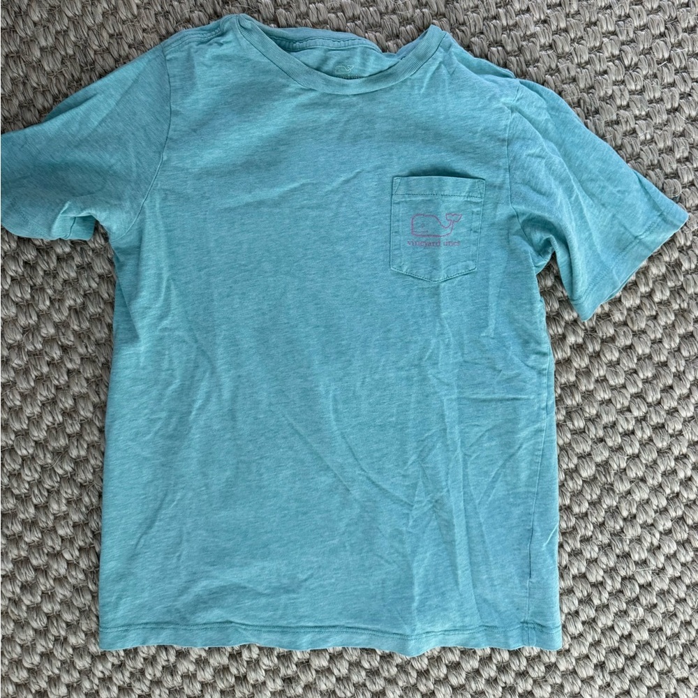 Vineyard Vines Girls' Garment-Dyed Vintage Whale Short-Sleeve Pocket Tee 8-10 yr